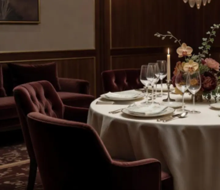 Elegantní privátní salonek v Praznoc připravený na slavnostní večer